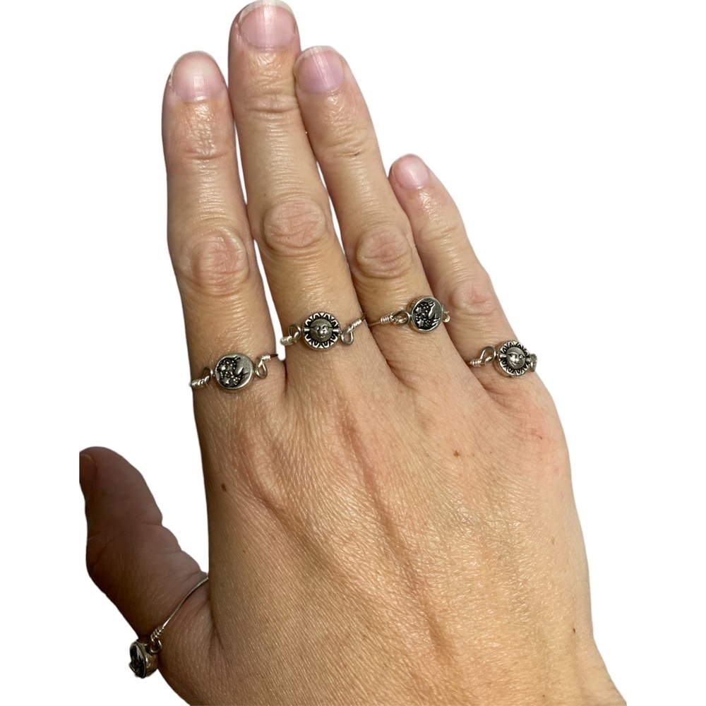 Handmade Reversible Sun and Moon Wire Wrapped Fidget Ring